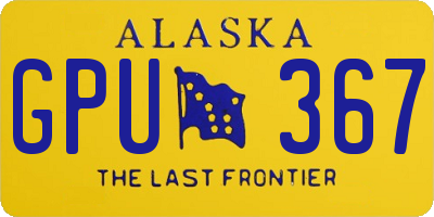 AK license plate GPU367