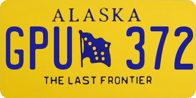 AK license plate GPU372