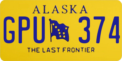 AK license plate GPU374