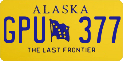 AK license plate GPU377