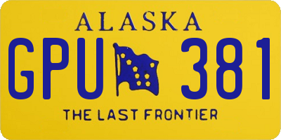 AK license plate GPU381