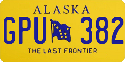 AK license plate GPU382