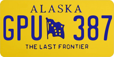 AK license plate GPU387