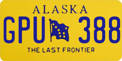 AK license plate GPU388