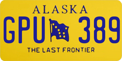 AK license plate GPU389