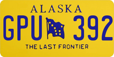 AK license plate GPU392