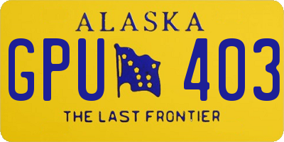 AK license plate GPU403