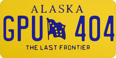 AK license plate GPU404