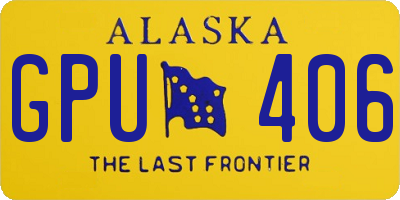 AK license plate GPU406