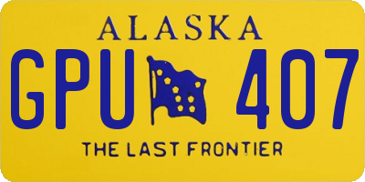 AK license plate GPU407