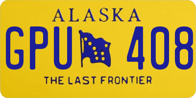 AK license plate GPU408