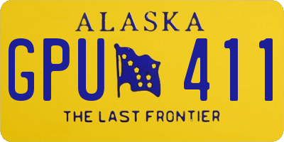 AK license plate GPU411