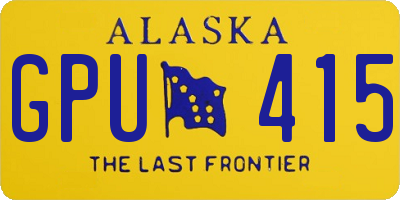 AK license plate GPU415