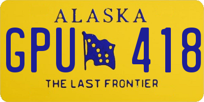 AK license plate GPU418