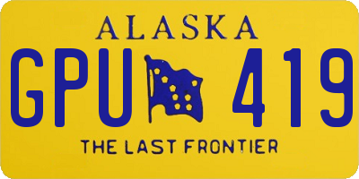 AK license plate GPU419