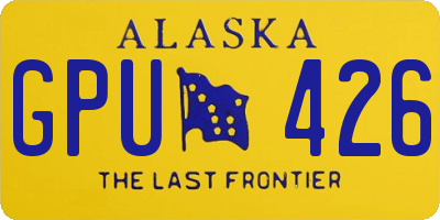 AK license plate GPU426