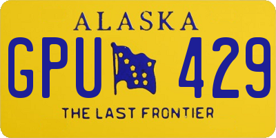 AK license plate GPU429