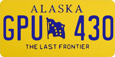 AK license plate GPU430