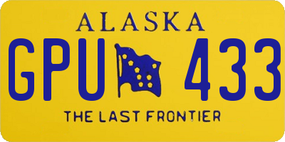 AK license plate GPU433