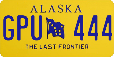 AK license plate GPU444