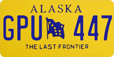 AK license plate GPU447