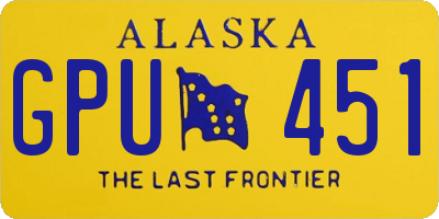 AK license plate GPU451