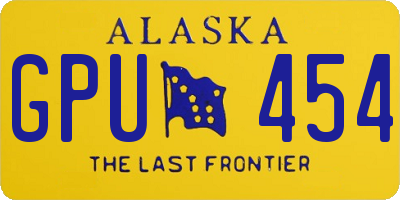 AK license plate GPU454