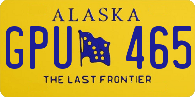 AK license plate GPU465