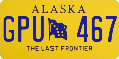 AK license plate GPU467