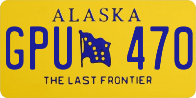 AK license plate GPU470