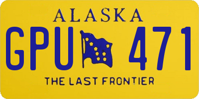 AK license plate GPU471