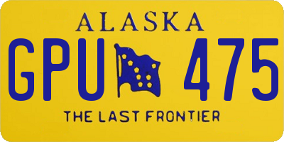 AK license plate GPU475