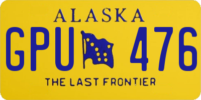 AK license plate GPU476