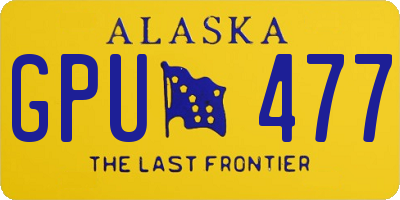 AK license plate GPU477