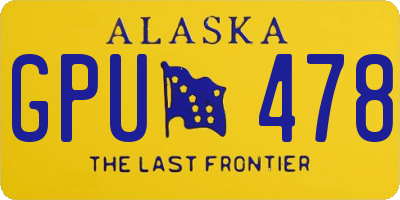 AK license plate GPU478