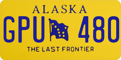 AK license plate GPU480