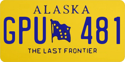 AK license plate GPU481