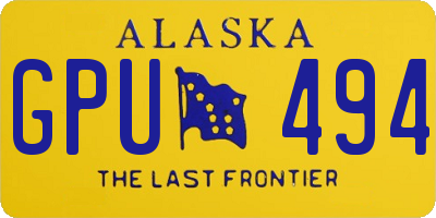 AK license plate GPU494