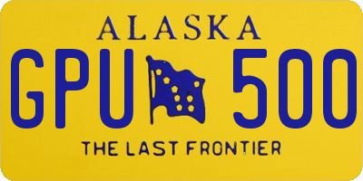 AK license plate GPU500
