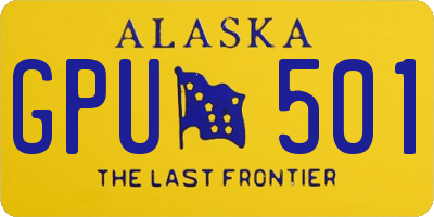 AK license plate GPU501