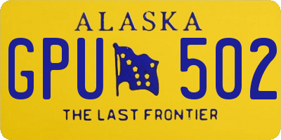 AK license plate GPU502