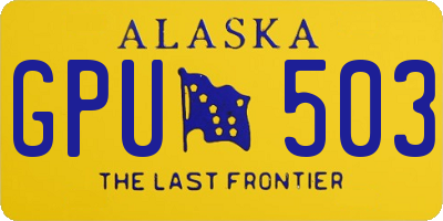 AK license plate GPU503