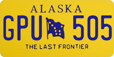 AK license plate GPU505