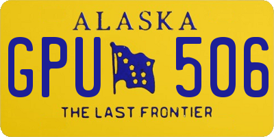 AK license plate GPU506