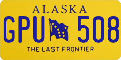 AK license plate GPU508