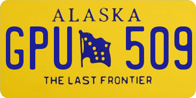 AK license plate GPU509