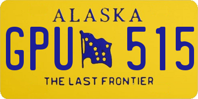 AK license plate GPU515