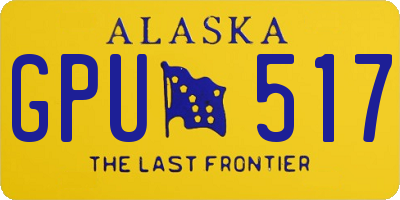 AK license plate GPU517
