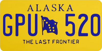 AK license plate GPU520