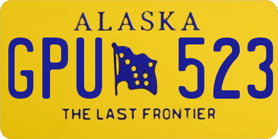 AK license plate GPU523